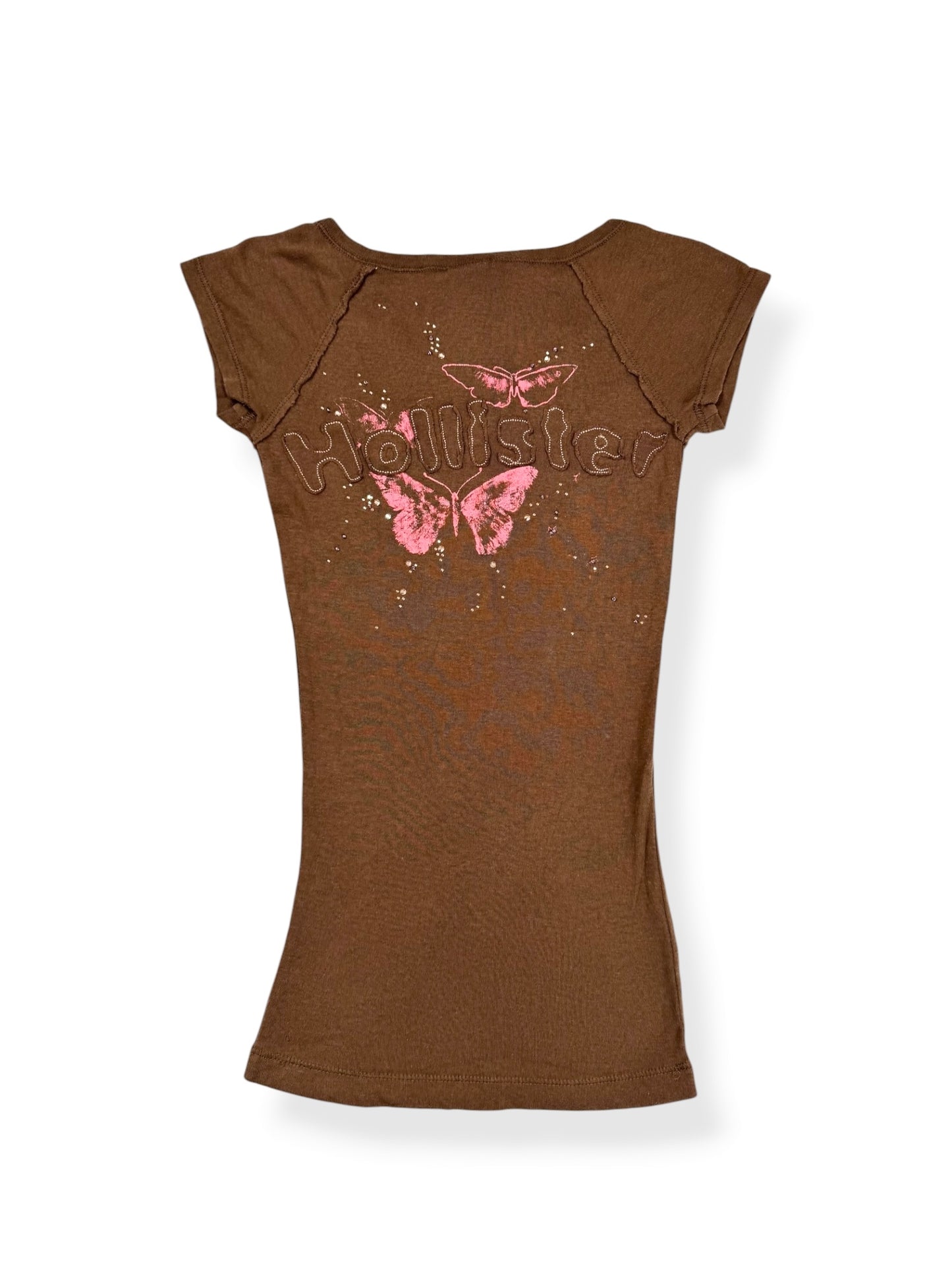 Hollister Brown Butterfly Tee ♡ XS