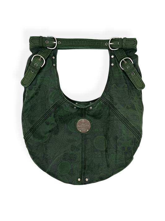 Diesel Green Graphic Shoulder Bag