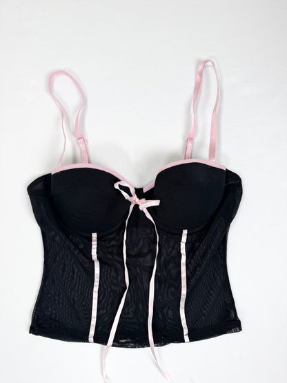 Black Pink Trim Cami Set ♡ XS