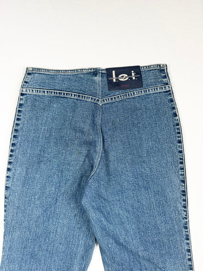 L.e.i Embroidered Suede Zip Flared Jeans ♡ S