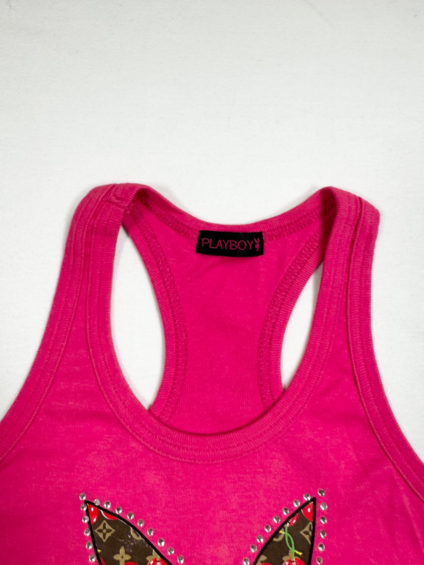 Pink Playboy Cherry Logo Tank ♡ S