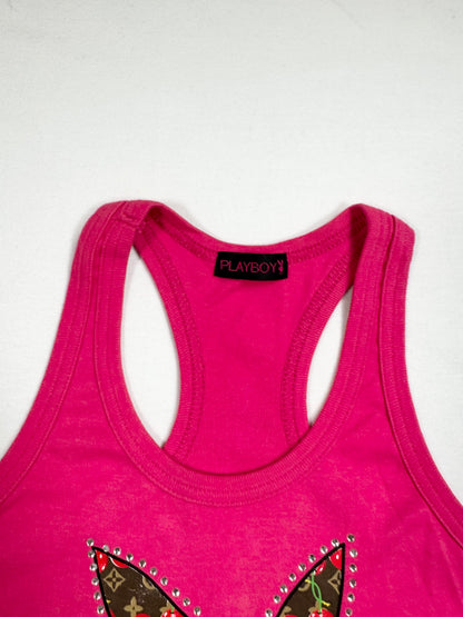 Pink Playboy Cherry Logo Tank ♡ S