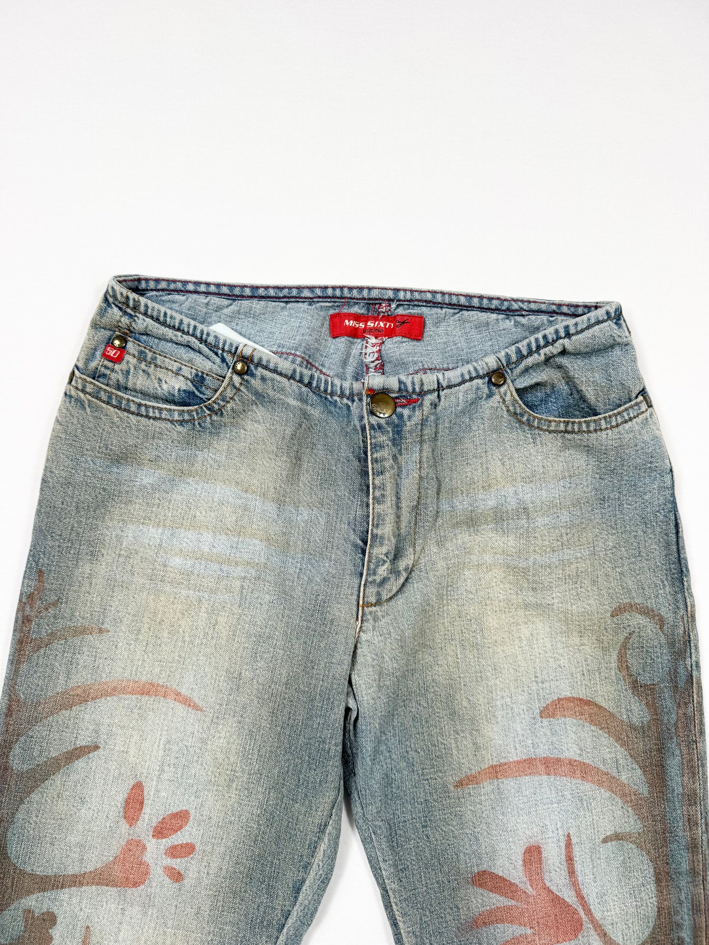 Miss Sixty Print Flared Jeans ♡ 26”
