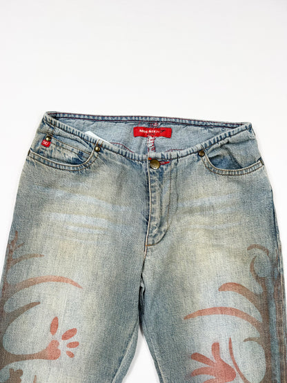 Miss Sixty Print Flared Jeans ♡ 26”