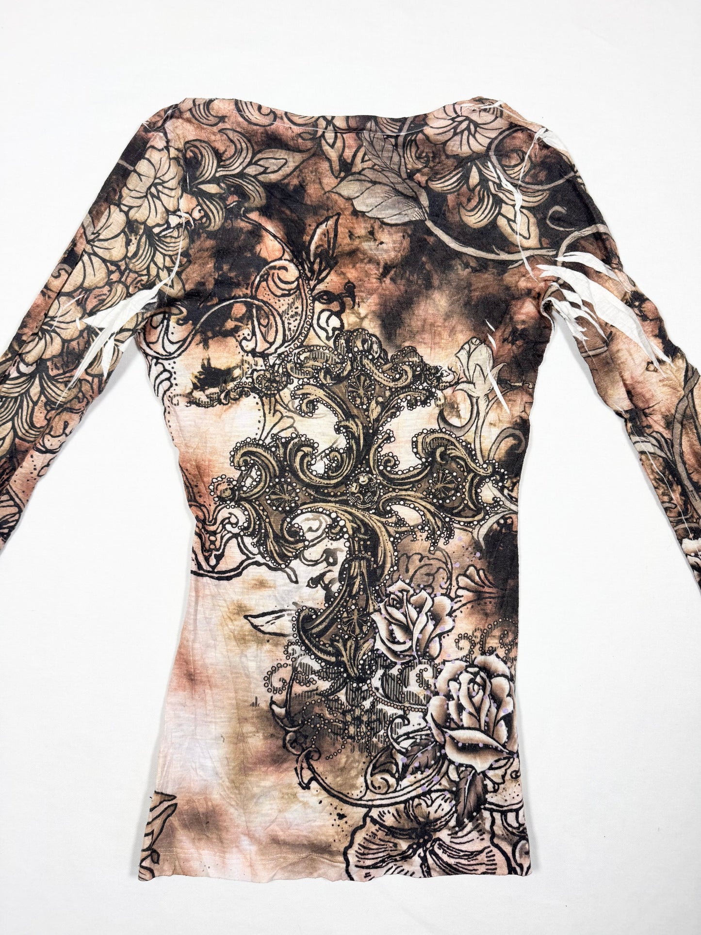 Grunge Brown Long Sleeved Top ♡ Size XS