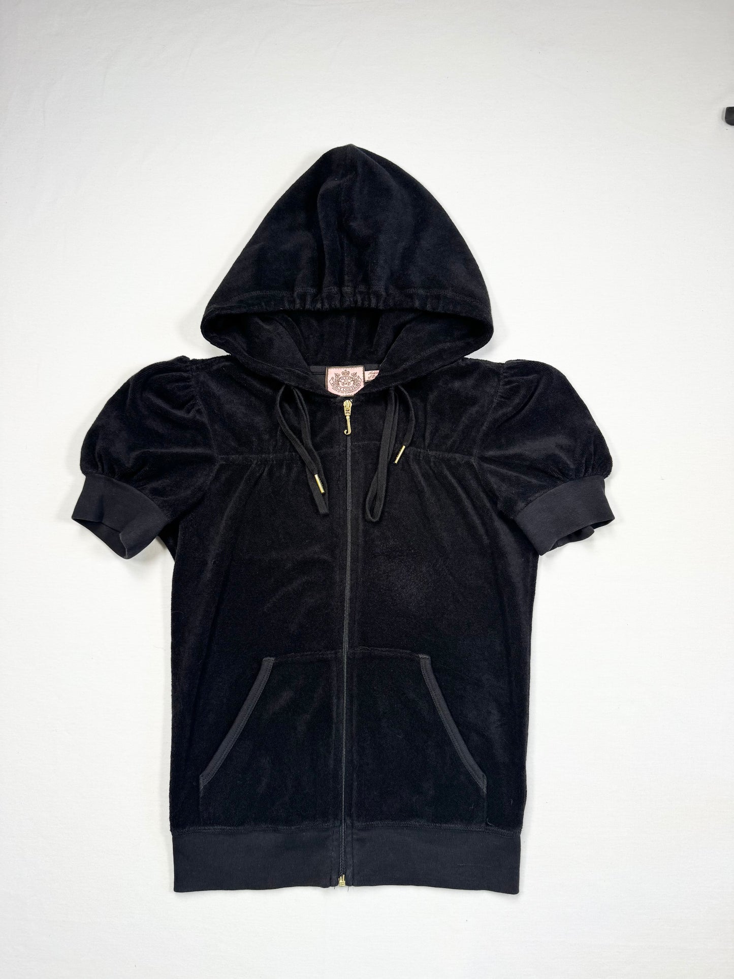 Juicy Couture Black Towelling Short Sleeved Zip Up ♡ S
