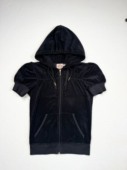 Juicy Couture Black Towelling Short Sleeved Zip Up ♡ S