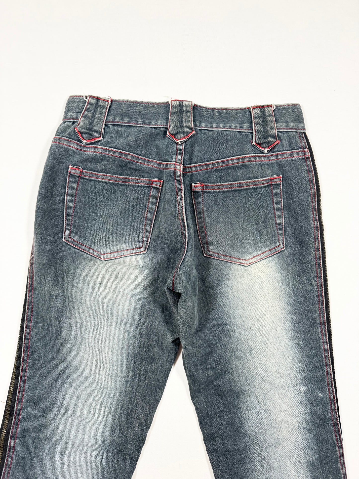 Lace Up Zip Flared Jeans ♡ Size S