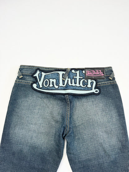 Von Dutch Blue Patch Flared Jeans ♡ 26”