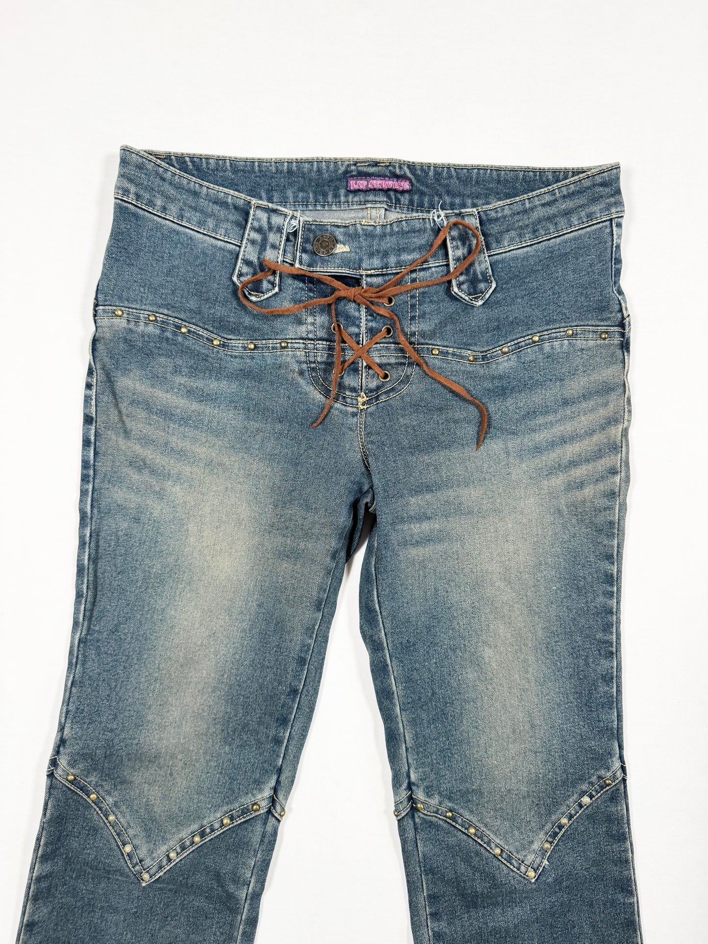 Lipservice Lace Up Flared Jeans ♡ Size S