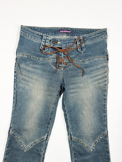 Lipservice Lace Up Flared Jeans ♡ Size S