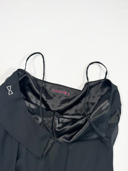 Black Playboy Diamanté Cami ♡ S/M