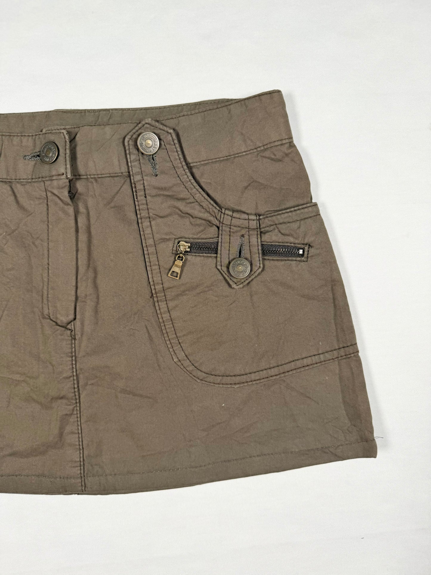 Khaki Cargo Skirt