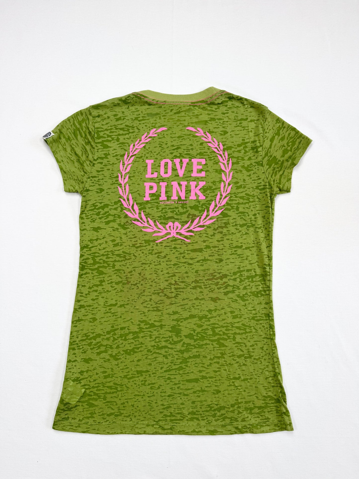 PINK “Love Pink” Green Tee ♡ M