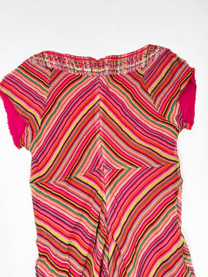 Morgan De Toi Pink Striped Mini Dress ♡ XS