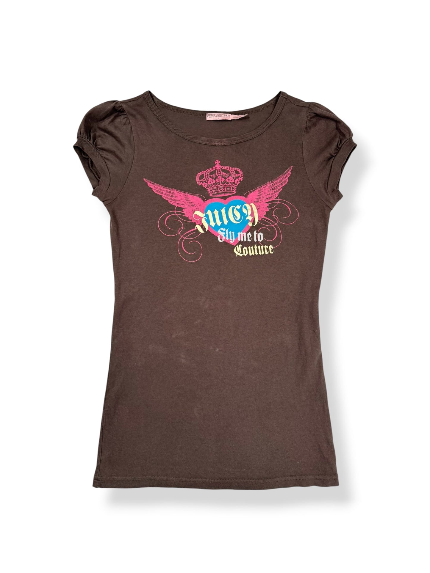 Juicy “Fly me to Couture” Brown Tee ♡ XS