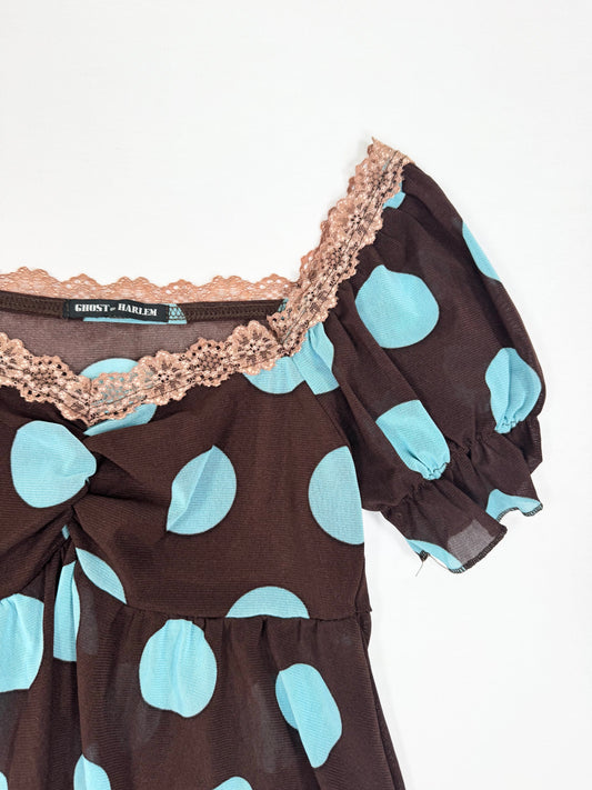 Polka Babydoll Top ♡ M/L