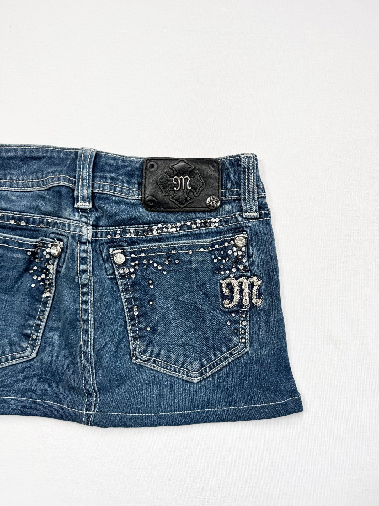 Miss Me Diamanté Mini Skirt ♡ 25”