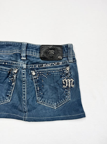 Miss Me Diamanté Mini Skirt ♡ 25”