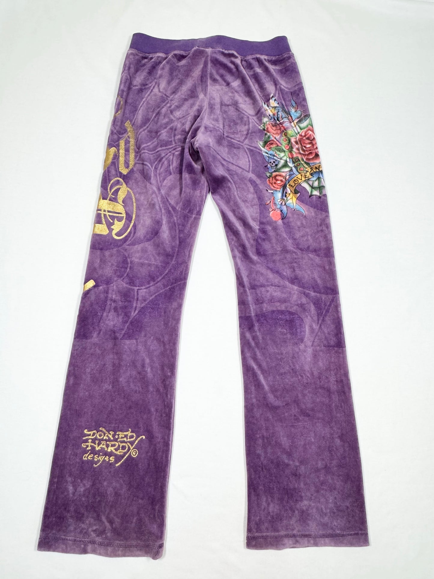 Ed Hardy Purple Velour Trackpants ♡ Size S