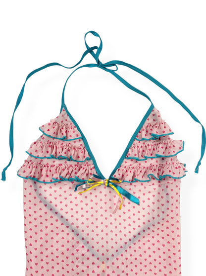 Pink & Blue Heart Ruffle Cami ♡ S
