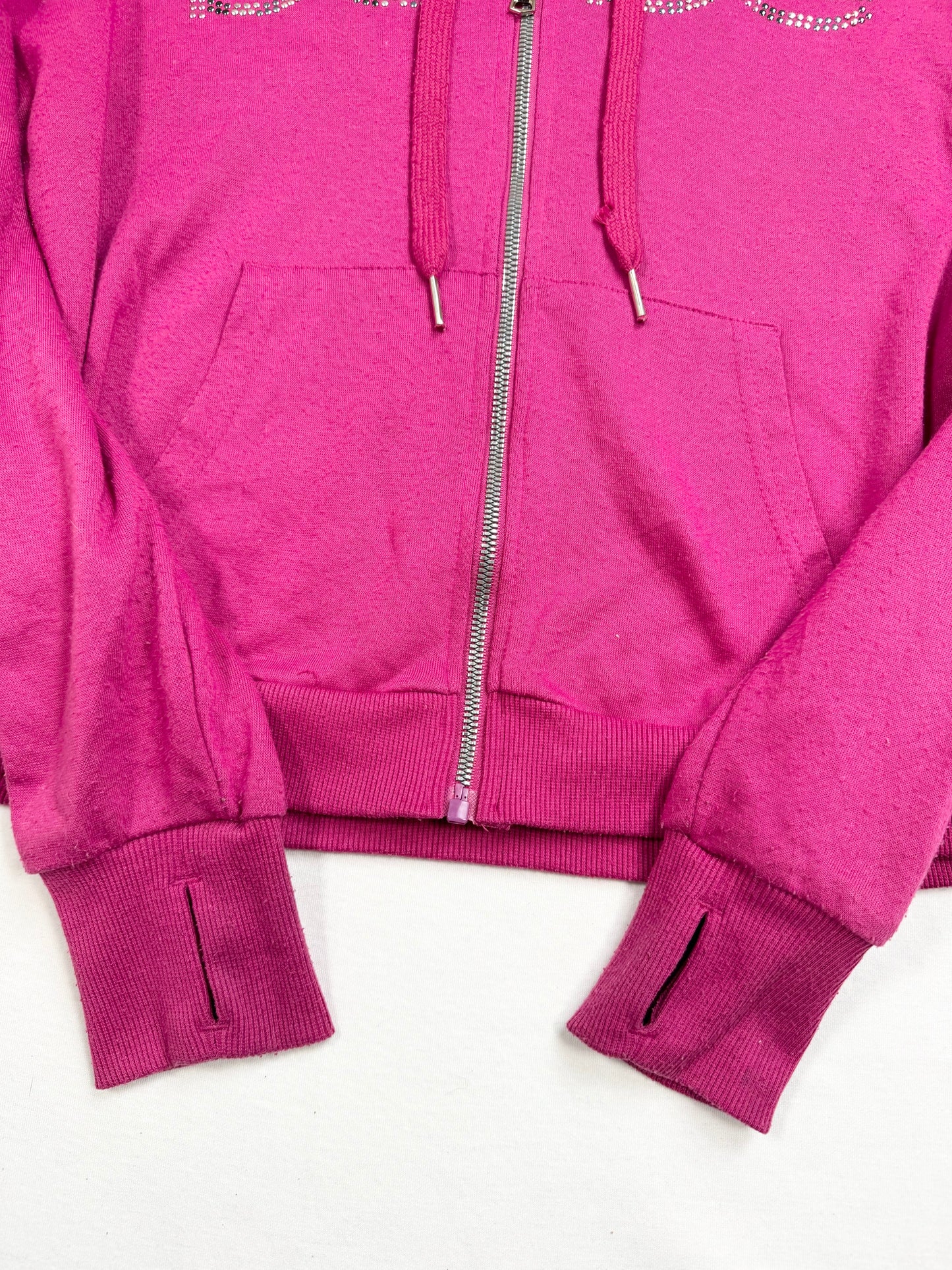 Pink Bebe Fur Hood Zip Up ♡ S
