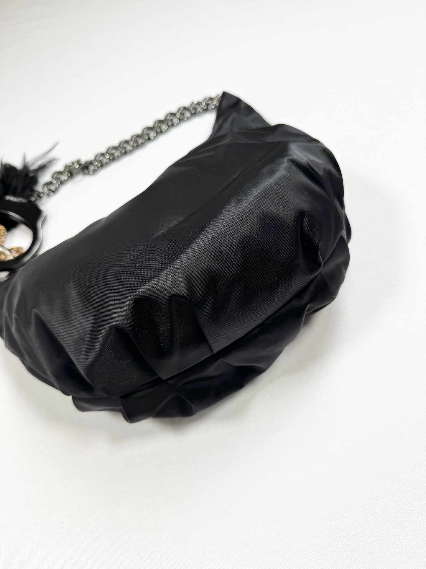 Black Diamanté Cuffz Bag ♡