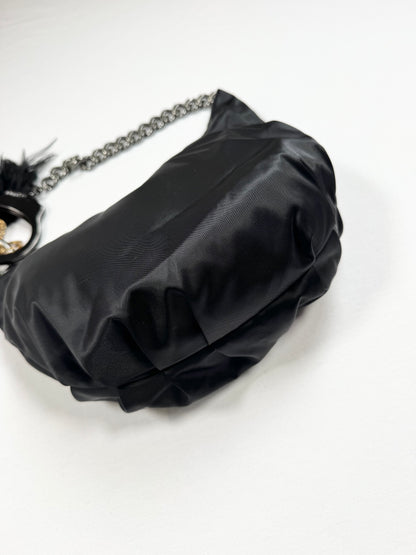 Black Diamanté Cuffz Bag ♡
