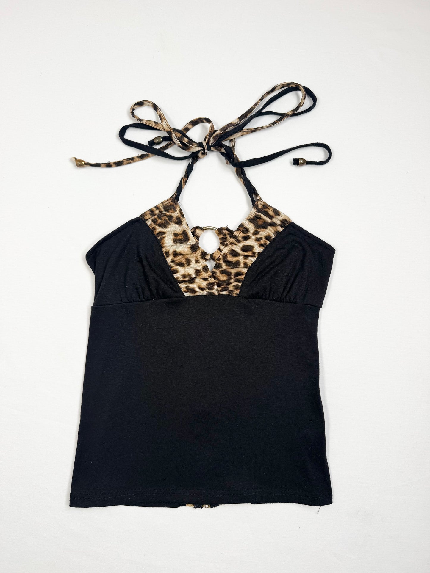 Gyaru Black & Leopard Halter ♡ S