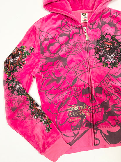 Pink Velour Ed Hardy Tracksuit