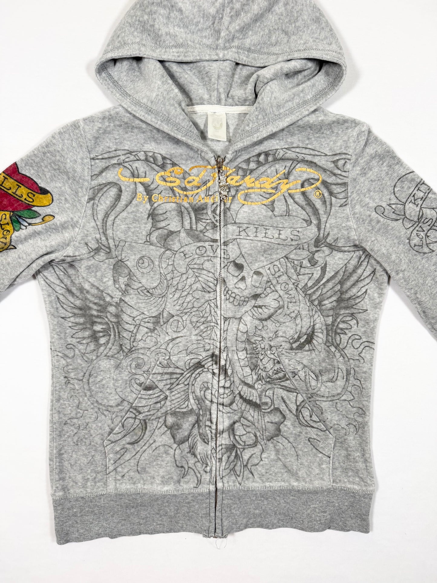 Ed Hardy Grey Velour Tracksuit