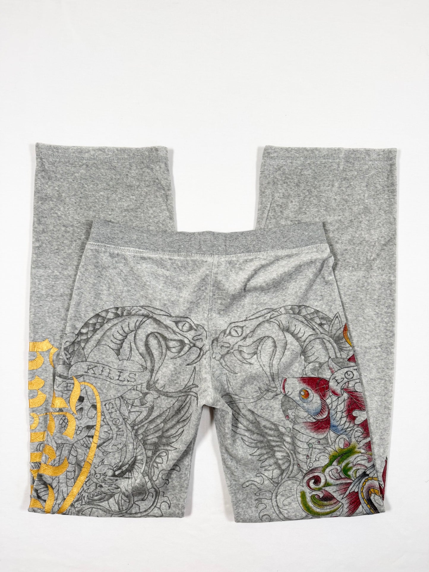 Ed Hardy Grey Velour Tracksuit