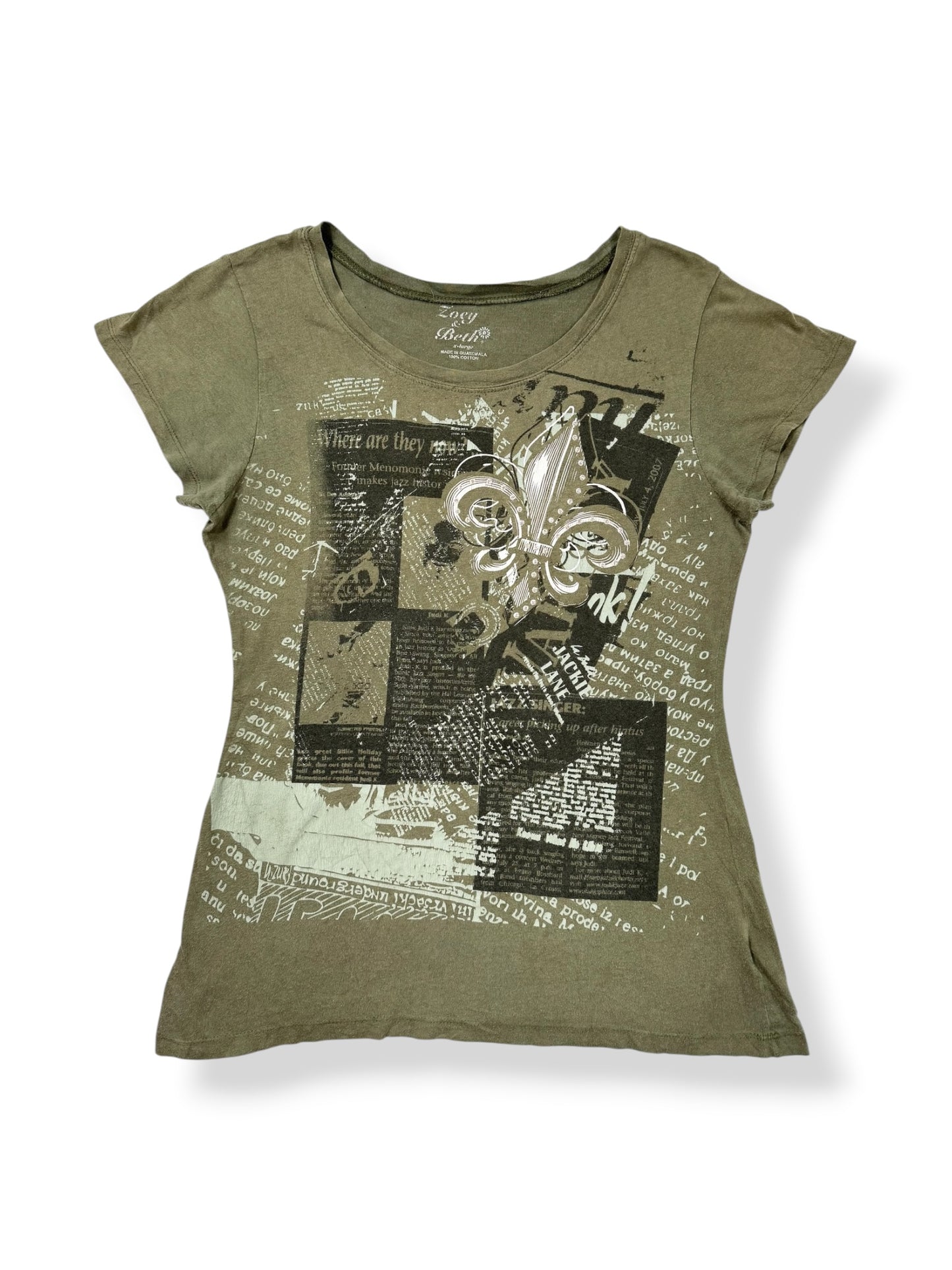 Khaki Grunge Tee ♡ XL