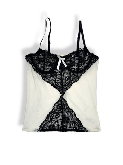 Black + White Bustier Cami