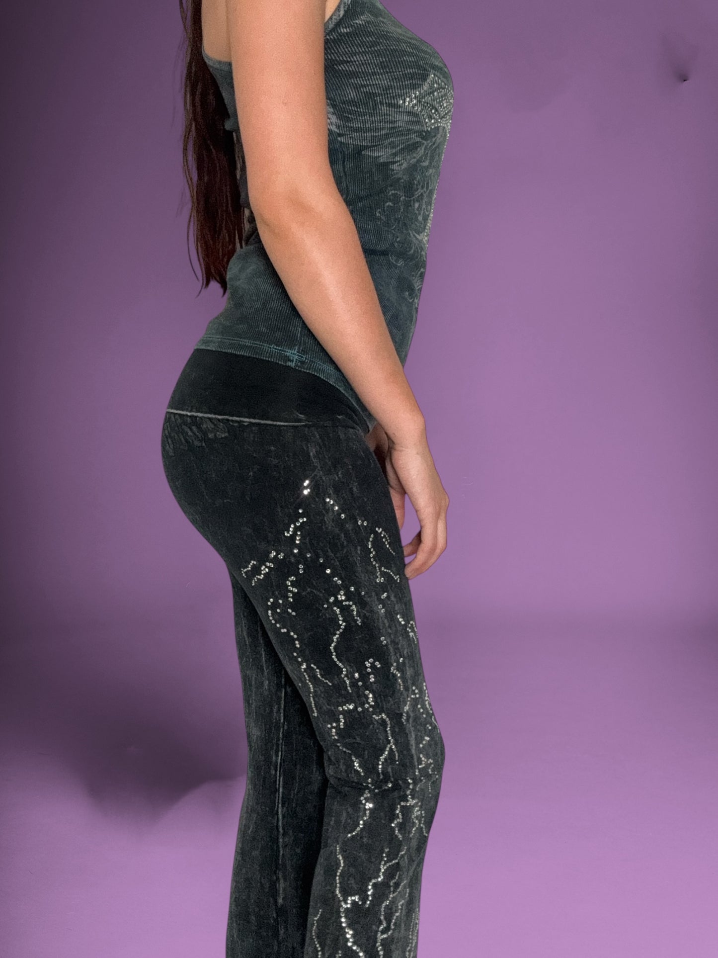 Grunge Fold Over Leggings ♡ Size S