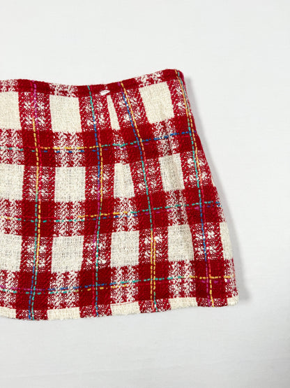 Red Plaid Mini Skirt