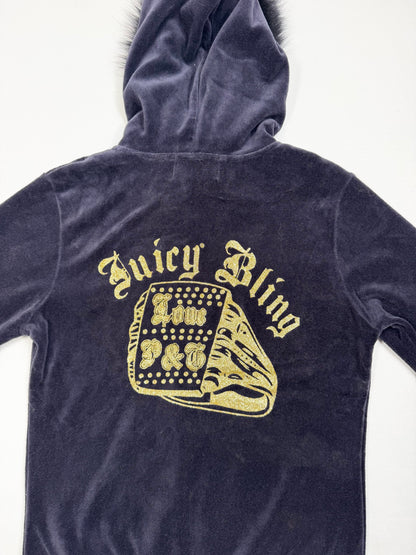 Juicy Couture Fur Hood Zip Up ♡ S