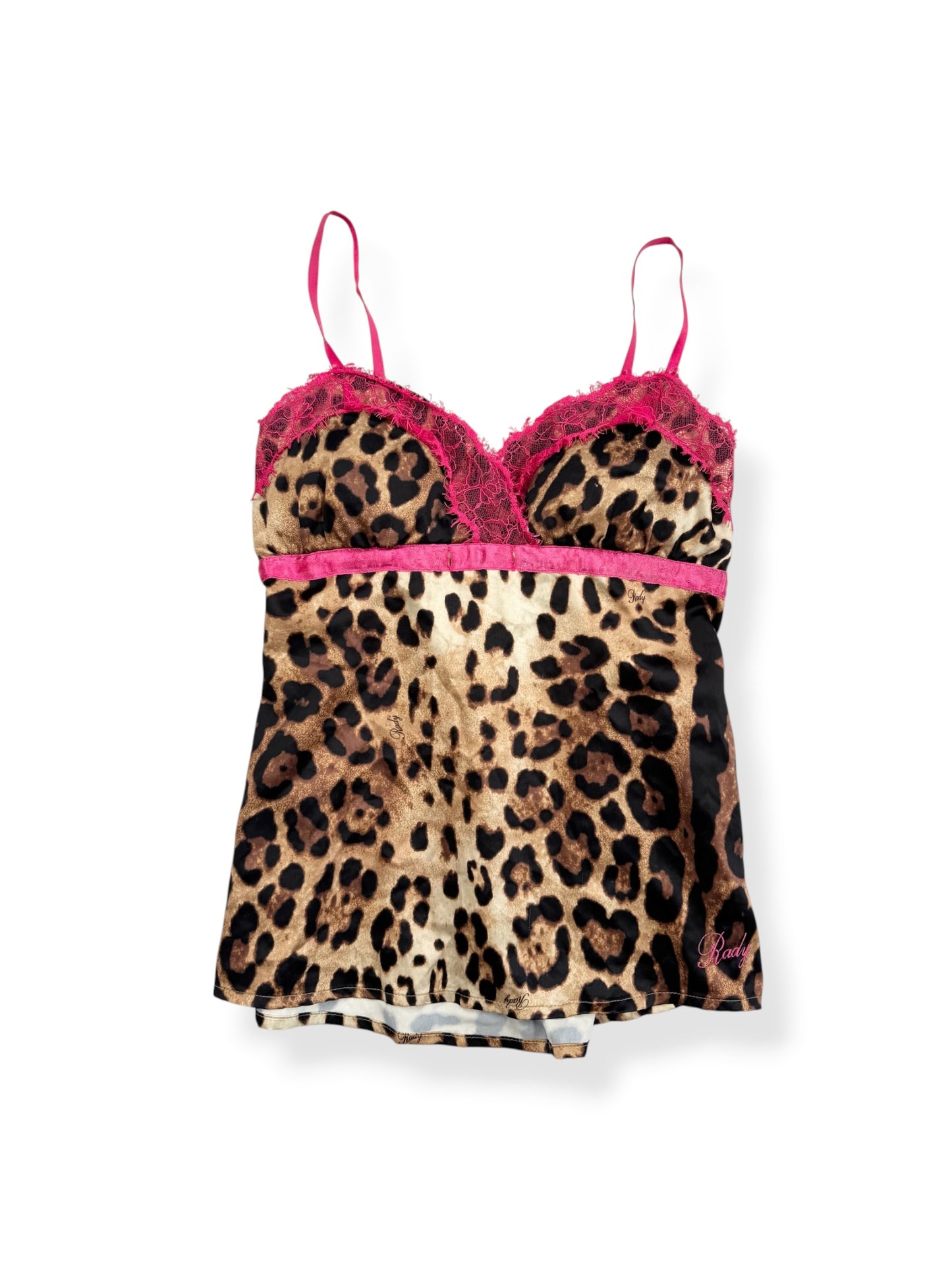 Leopard Print Pink Lace Cami ♡ S
