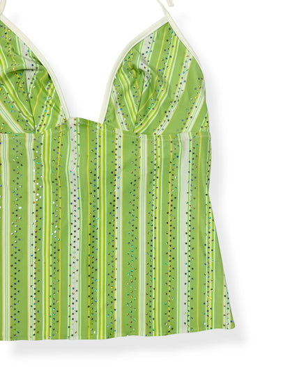 Green Sequin Striped Halter ♡ S