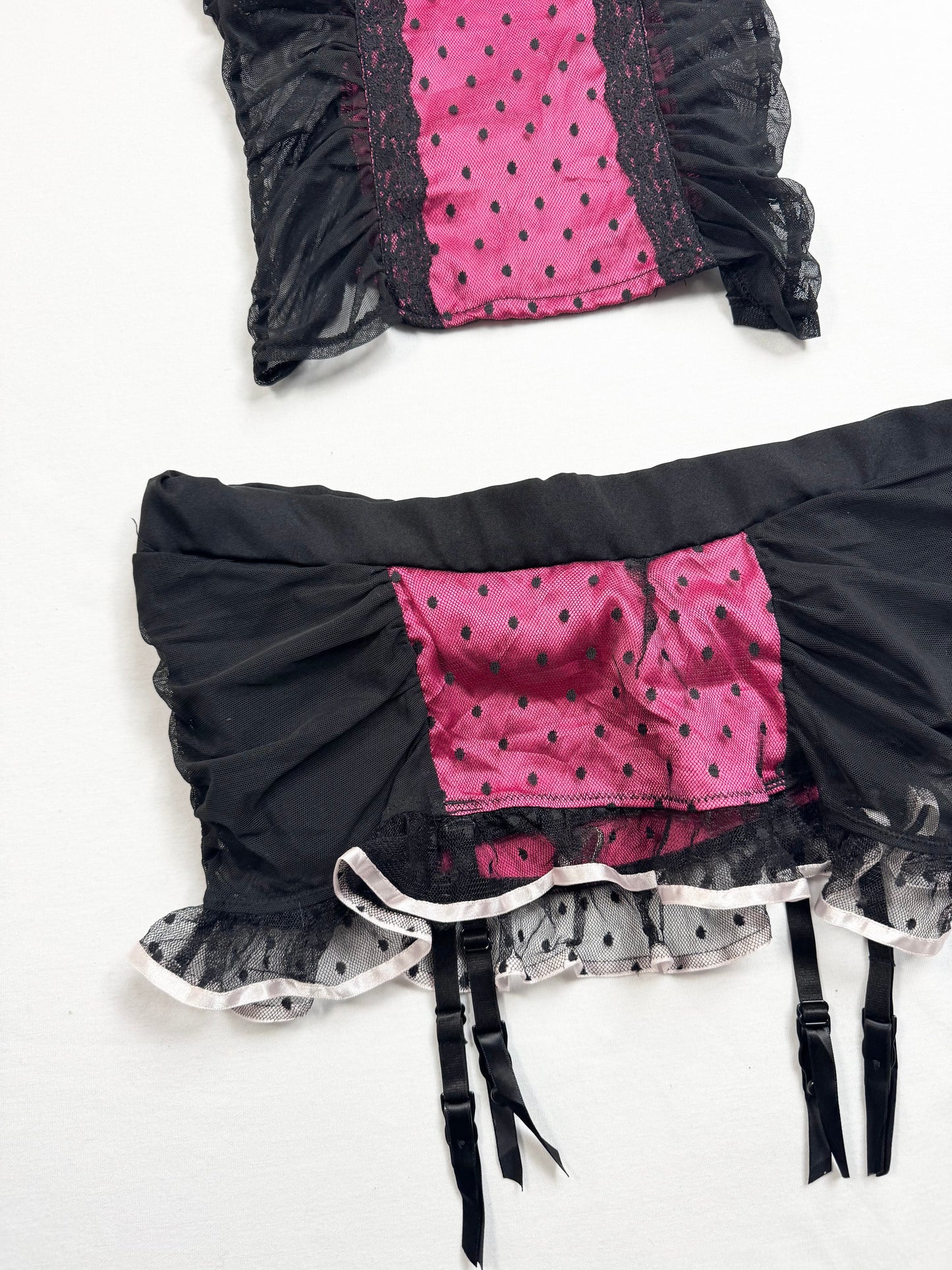 Victorias Secret Pink & Black Cami  Skirt Set ♡ XS