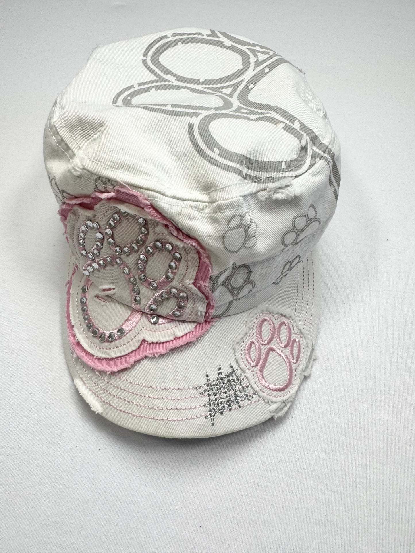 White & Pink Paw Cap ♡