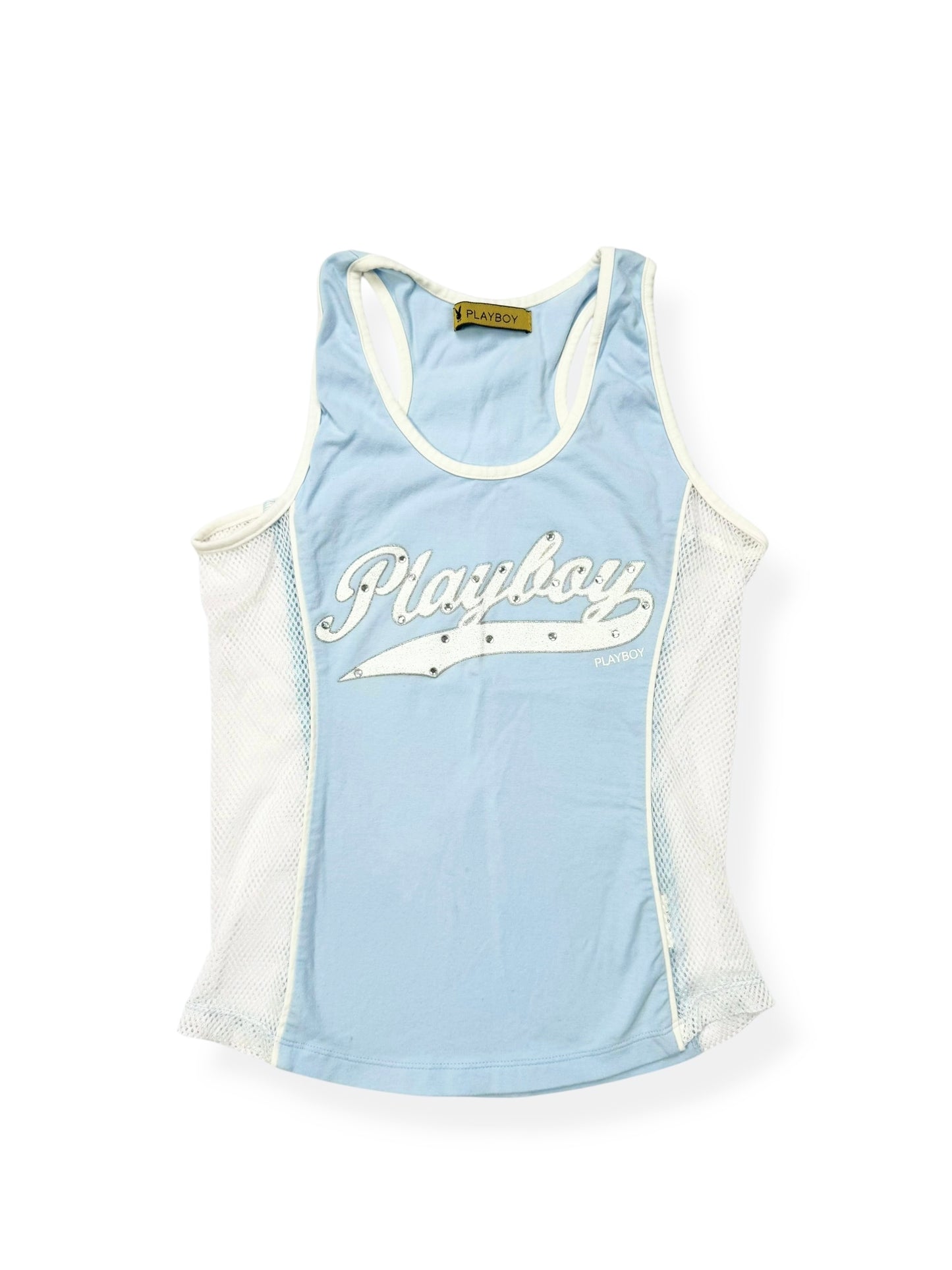 Playboy Baby Blue Mesh Sporty Tank ♡ XS
