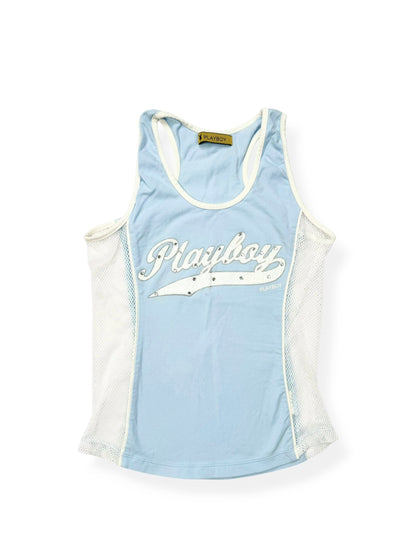 Playboy Baby Blue Mesh Sporty Tank ♡ XS