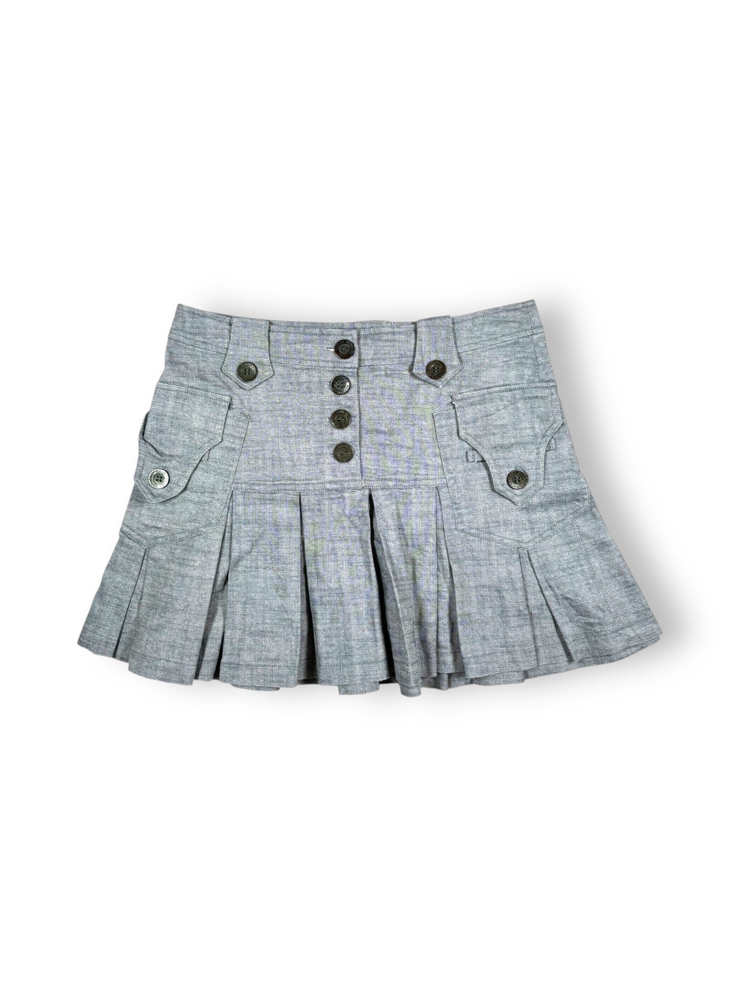 Grey Pleated Mini Skirt