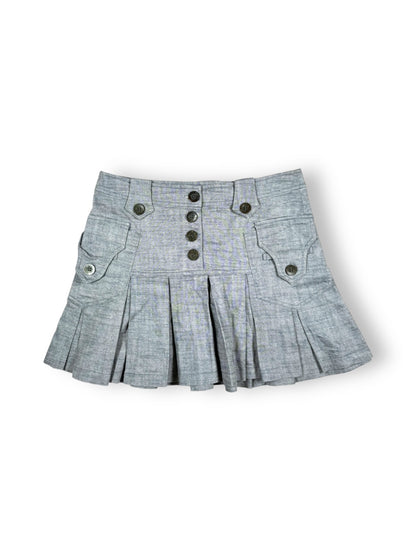 Grey Pleated Mini Skirt