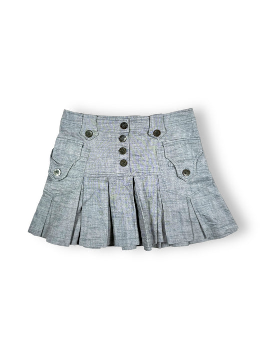 Grey Pleated Mini Skirt