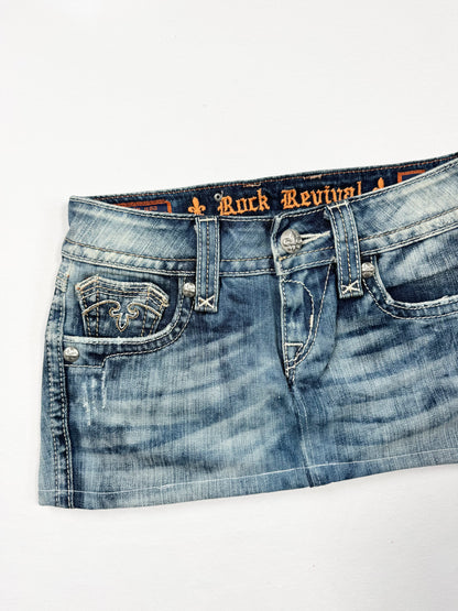 Rock Revival Denim Mini Skirt ♡ 25”