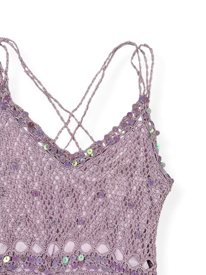 Purple Crochet Sequin Cami ♡ XS