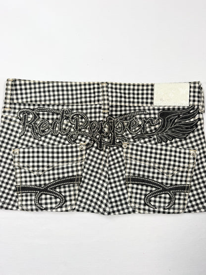 Red Pepper Plaid Mini Skirt ♡ S