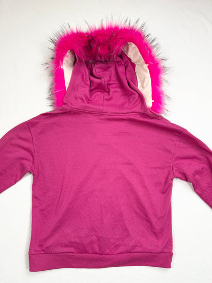 Pink Bebe Fur Hood Zip Up ♡ S